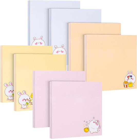 Mr. Pen- Sticky Notes, 3”x3”, 8 Pads, 400 Sheets, Cute Rabbit Sticky Notes