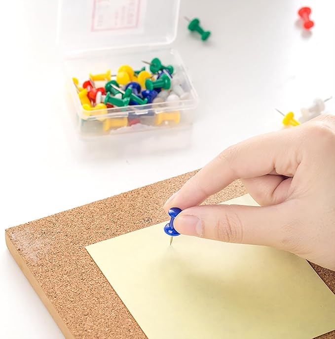 Cork Square Board for Walls, 4 Packs 12"x12" 1/4" Thick Cork Bulletin Board Self Adhesive Cork Board Tiles with 50 Pushpins for Home Office Kitchen School (4, 12 * 12 inch)