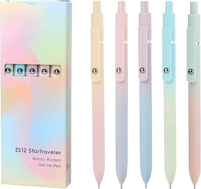 Vanhench 10Pcs Gel Pens, Cute Pens for Trendy Stuff, Happy Birthday Gift Basket, Aesthetic Office Supplies (10PCS Gradient)