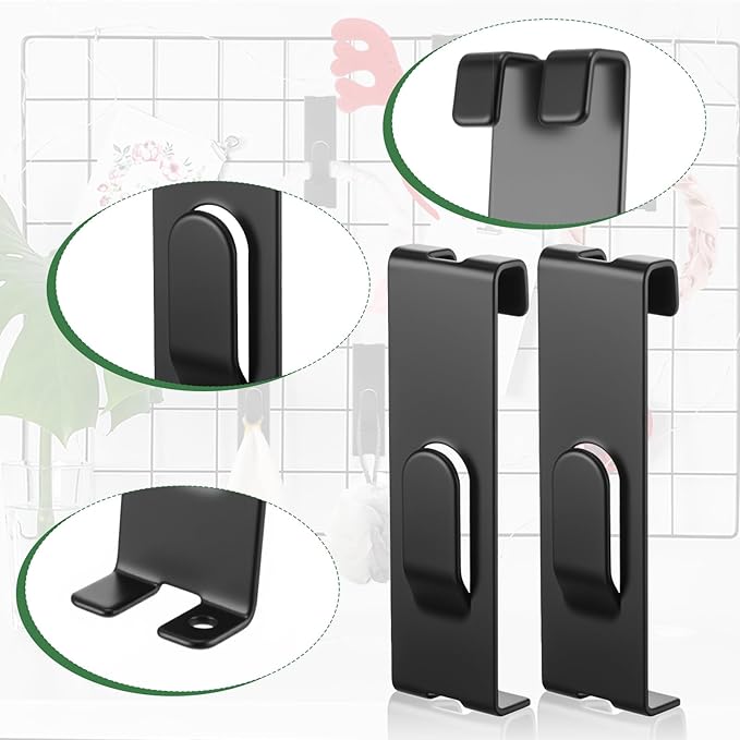 30 Pcs Iron Grid Wall Hooks, Black Notch Display Hangers for Art, Painting, Canvas & Panels, Commercial Photography Display Accessories