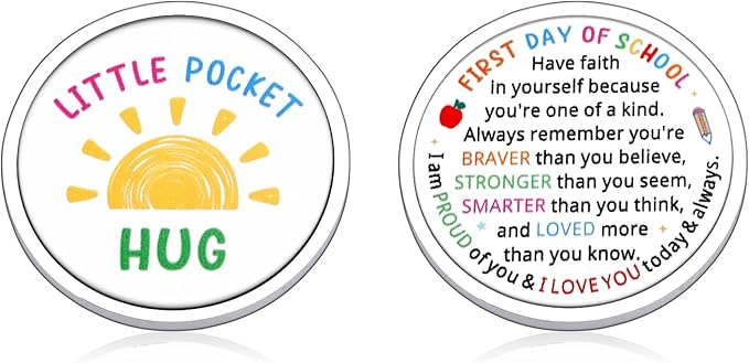VANLOVEMAC First Day of School Gifts Dorm Room Essentials for Girls Boys Back to School Gifts Inspirational Pocket Hug