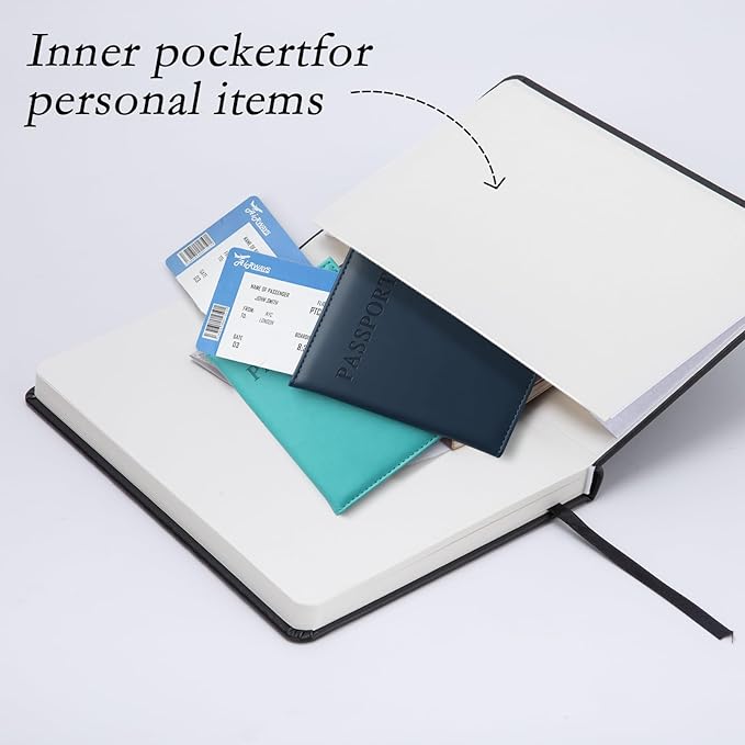 deli A5 Lined Journal Notebook, 160 Pages Hardcover Writing Notebook, 5.5"x8.2" College Ruled Notebook for Office, School, Work Notes (Black)