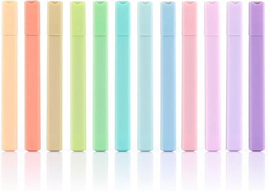 konket- Aesthetic Bible Highlighters No Bleed, Assorted Colors, Cute Pastel Highlighters, 12 pcs Chisel Tip