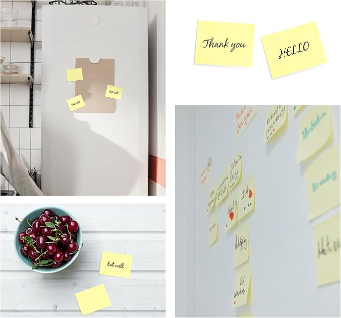 2400 Sheets Mini Sticky Notes Yellow 2 x 1.5in, Small Sticky Pads, 24 Pack Notes Pads Memo Pads,Strong Self-Adhesive Notes,Bulk Tiny Pads Easy to Post Notes for Home, Office, School(100 Sheets/Pad)