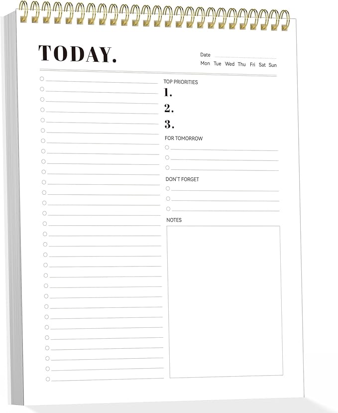 Forvencer To Do List Notepad with 52 Sheets (8.5 x11), To Do List Notebook for Work, Undated Daily Planner Organizer for Tasks Checklist & Goal Planning, To Do List Perfect for Office, School