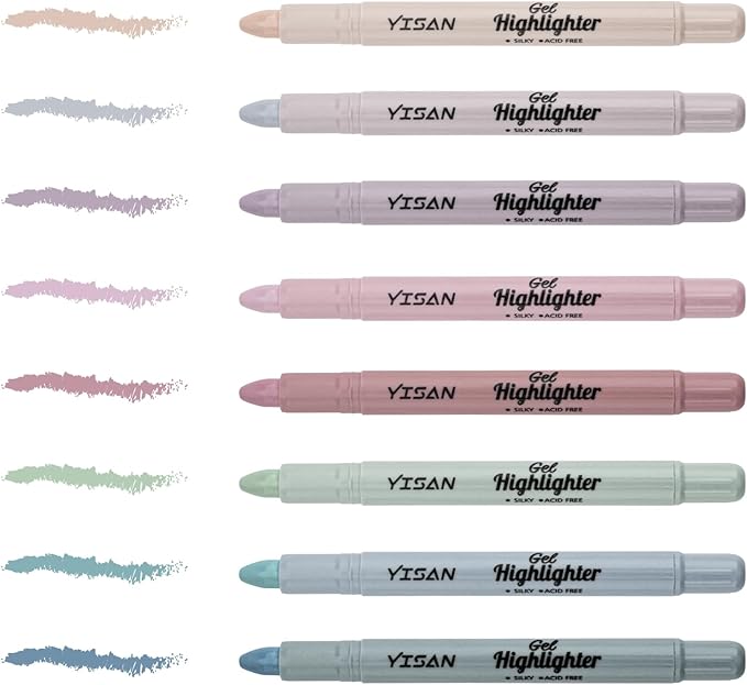 YISAN Bible Highlighter, Dry Highlighter, No Bleed, 8 Dusty Colors, 70634