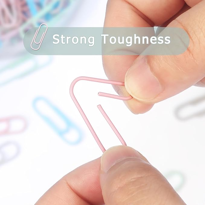 Tamaki 500 PCS Paper Clips, Medium Size Colored Papers Clips, Colored Clip for Paper Work Office School and Personal Use