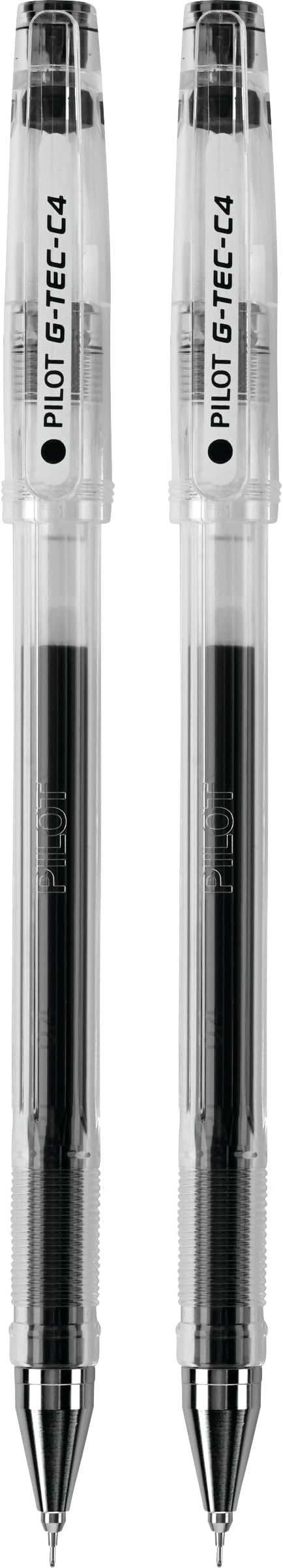 PILOT G-Tec-C Gel Ink Rolling Ball Pens, Ultra Fine Point (0.4mm), Black Ink, 2-Pack (35481)