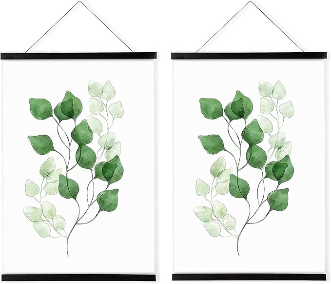 WITCOLOR Magnetic Poster Hanger Frame, 8x10 8x12 8x20 Black Poster Frames Wood Wooden Magnet Hanging Kit for Walls Print Poster Canvas Artwork Diamond Painting (2 Pack)