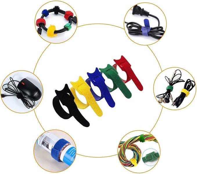 60 PCS 6 Inches Colorful Reusable Cable Ties, Wire Ties, Cord Organizer, Cable Organizer, Adjustable Cable Management