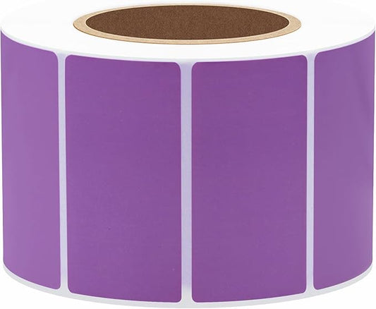 Hybsk 2x1 inch Color Direct Thermal Labels for Shipping, Barcodes, Address, Compatible with Rollo Label Printer & Zebra Desktop Printers (2"x1",Purple)