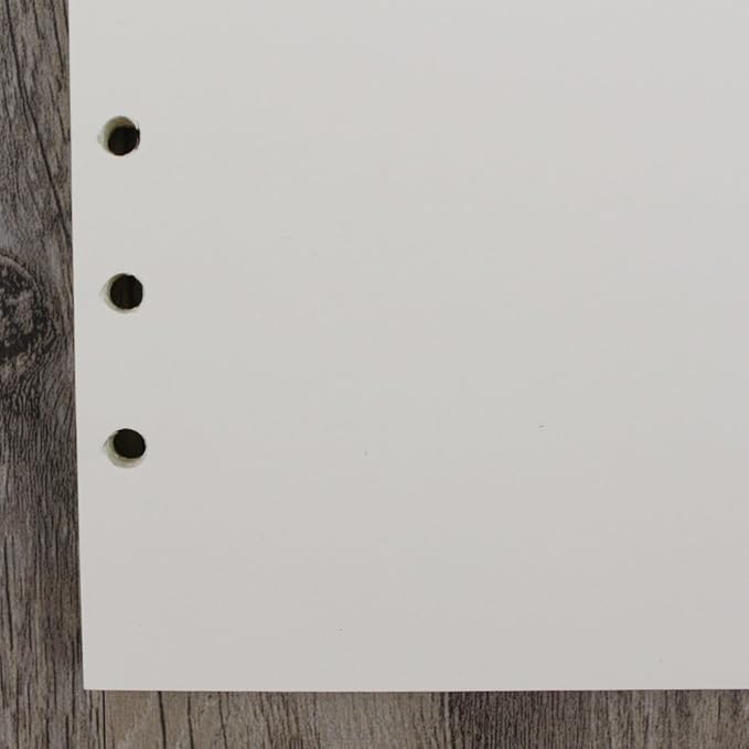 6-Ring A6 Binder/Planner Refill Paper, 6 Hole,6 3/4 x 4 1/8 Inches Refillable White Paper for Loose Leaf Binder Notebook Diary Traveler Journal Inserts, 80 Sheets/160 Pages,Blank