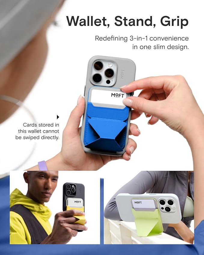 MOFT Magnetic Wallet Stand Compatible with iPhone 17/16/15/14/13/12 Series, Angle Adjustment & Magsafe Compatible MOVAS Phone Stand,Sunset