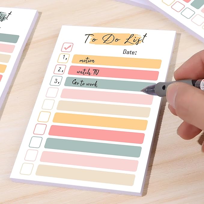 Starfa for 4 Packs to Do List Notepad, 200 Sheets Daily Sticky Notes 4x6 Inches,Magnetic Pastel Candy Color Memo Pad for Fridge,Office&Home,Funny Planner Gifts for Coworkers