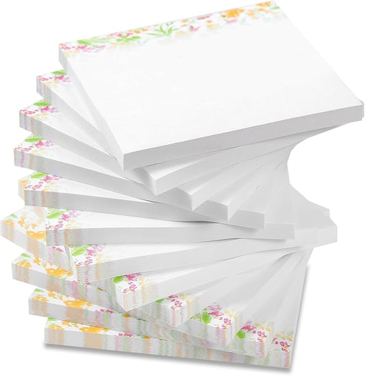 VIBRANZLAB Artsy Pads, Cute Sticky Notes 3x3, 12 Pads of 50 Sheets, Floral Sticky Notes Cute for All Occasions. Perfect Planner Accessories, Phone Message Pads for Office, VL-FSN-134