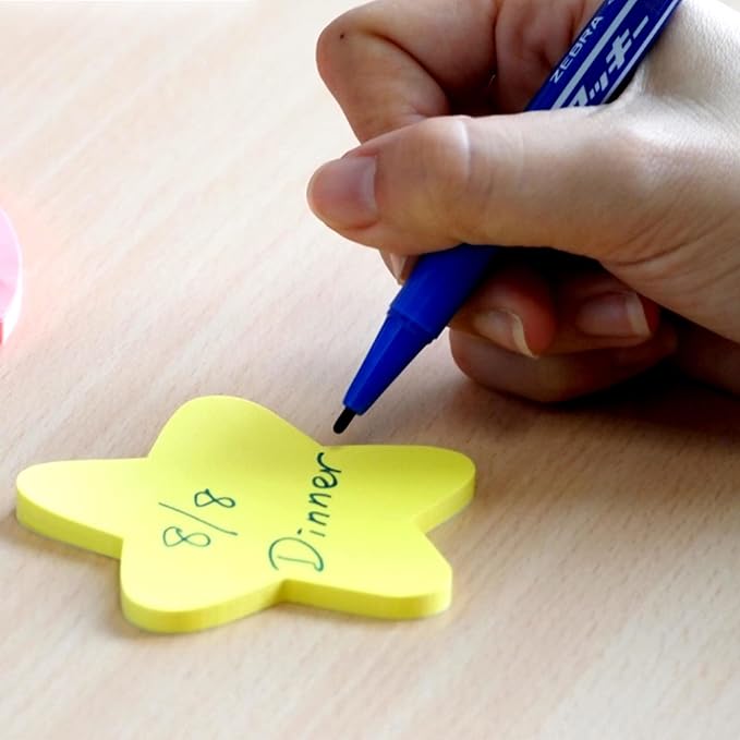 Sticky Notes, 560 Sheets 3 × 3 Inches Pentagram Shaped Bright Colors Self Sticky Notes Pad Colour Sticky Notes for Home Office Notebook(8 Color)