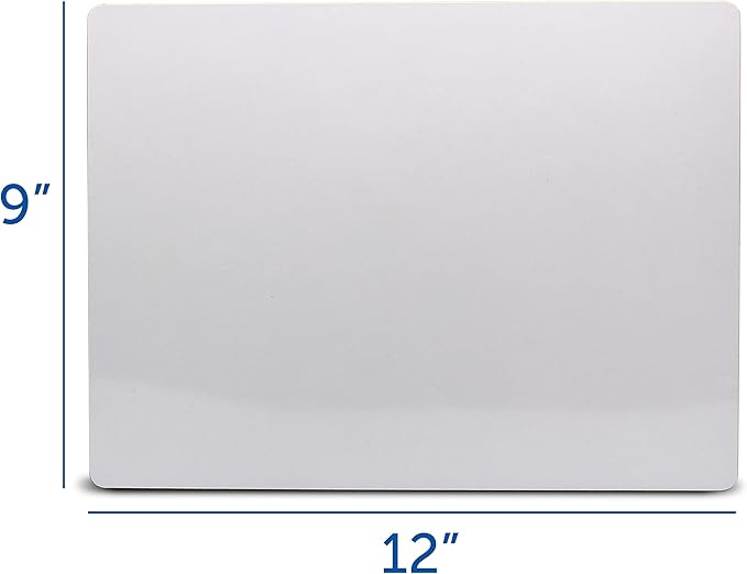 Flipside Products 9" x 12" Two-Sided Dry Erase White Boards, Classroom Pack, Double Sided Lapboard for Class, Reusable for Group Participation - 12 Pack