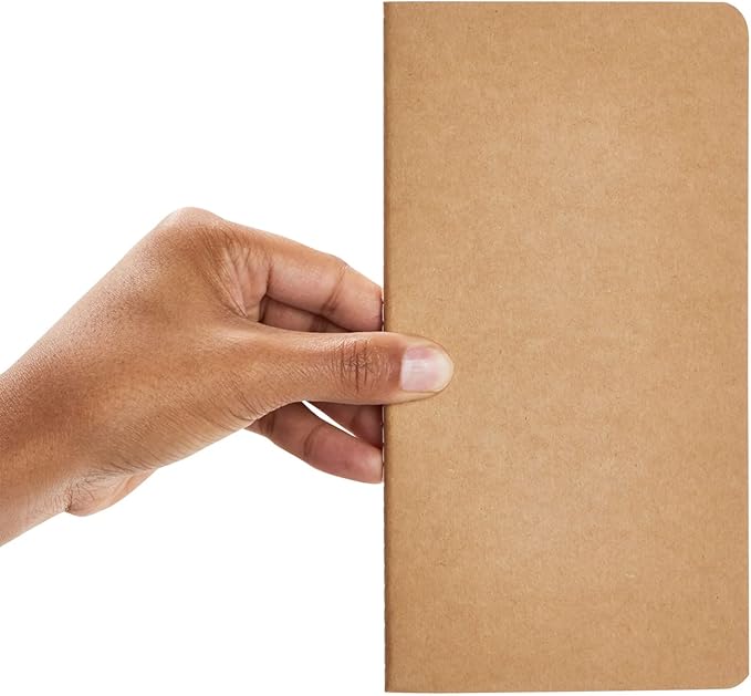 Paper Junkie Notebooks for School - 4.3 x 8.2 In, Kraft Brown, Pack of 48 - Lined Notebooks - Kraft Paper Journals for Note Taking & Journal Writing