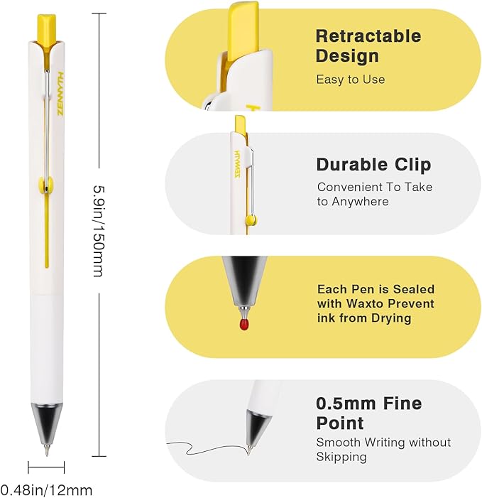 Ddaowanx Gel Pens,5Pcs Fine Point Smooth Writing Pens,0.5mm Black Ink for Journaling,Writing,Note Taking,Office School Supplies,Gifts for Women Man