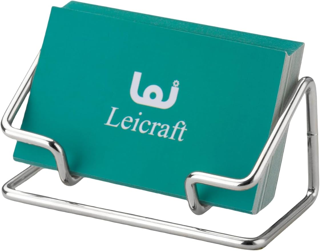 Business Card Holder for Desk, Cute Metal Card Organizers and Office Desk Accessories for Men and Women (Silver)