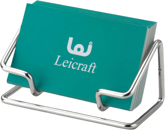 Business Card Holder for Desk, Cute Metal Card Organizers and Office Desk Accessories for Men and Women (Silver)