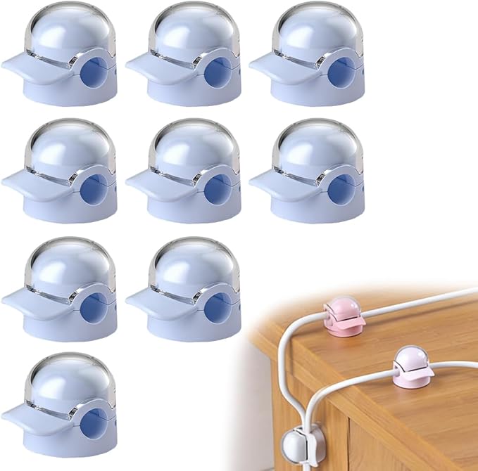 Magnetic Cable Clips, Adjustable Cord Holder for Under Desk Cable Management, Adhesive Wire Organizer for Home Office Desk Wall Car, Cord Keeper for Phone Charger & Cables (Blue 9PCS)