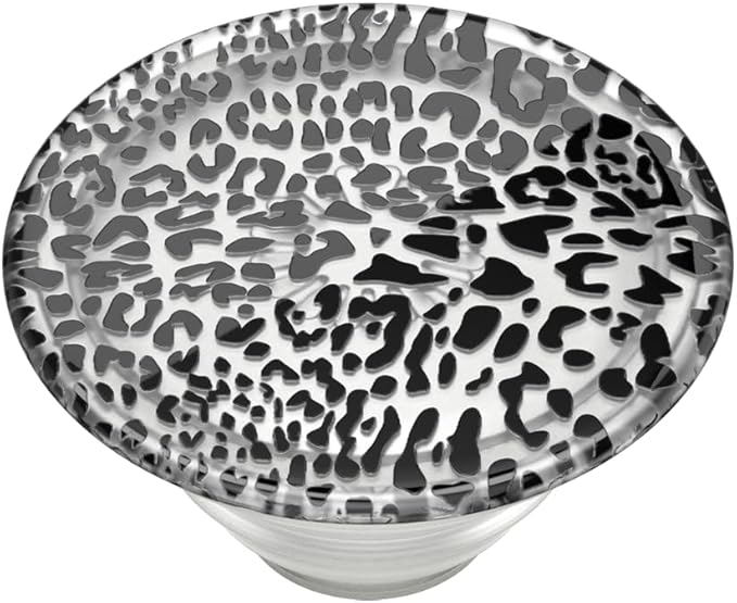 PopSockets Adhesive Phone Grip, Holder, Phone Stand, Plant-based - Translucent Black Leopard