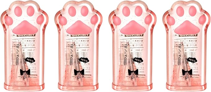 4 Pcs Cute Pink Pencil Sharpener Kawaii Small Manual Cartoon Cat Paw Plastic Pencil Sharpener School Office Supplies for Women Men