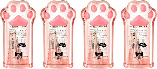 4 Pcs Cute Pink Pencil Sharpener Kawaii Small Manual Cartoon Cat Paw Plastic Pencil Sharpener School Office Supplies for Women Men