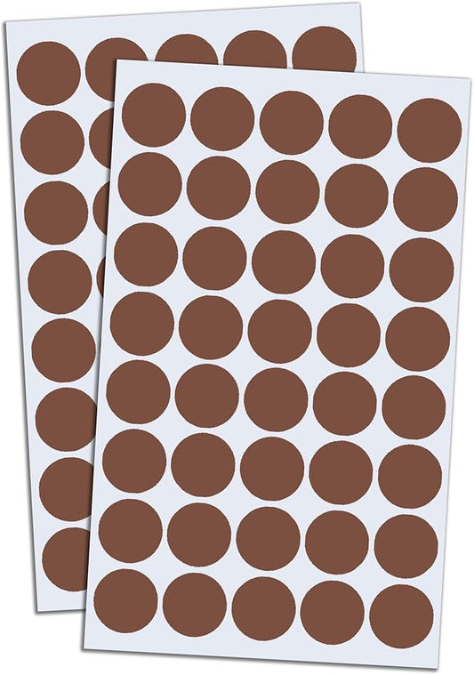 8000 Pack, 3/4" Round Dot Stickers Circle Labels - Brown
