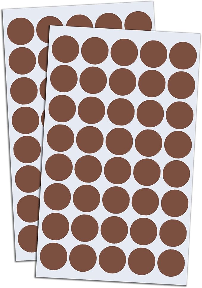 2000 Pack, 3/4" Round Dot Stickers Circle Labels - Brown