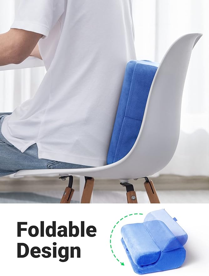 UGREEN Tablet Pillow Stand for Lap Soft Holder Bed with 3 Viewing Angles Adjustable Home Office Accessories Compatible with iPad Pro 13 12 11 10.5 Air Mini 5 4 3 2 Phone 16 15 14 E-Reader Blue