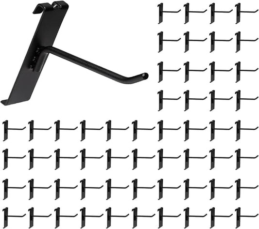 4" Grid Wall Hooks, Grid Panel Hooks for Retail, Home and Workspace Organization, Display and Storage Solutions (Pack of 20, Black)