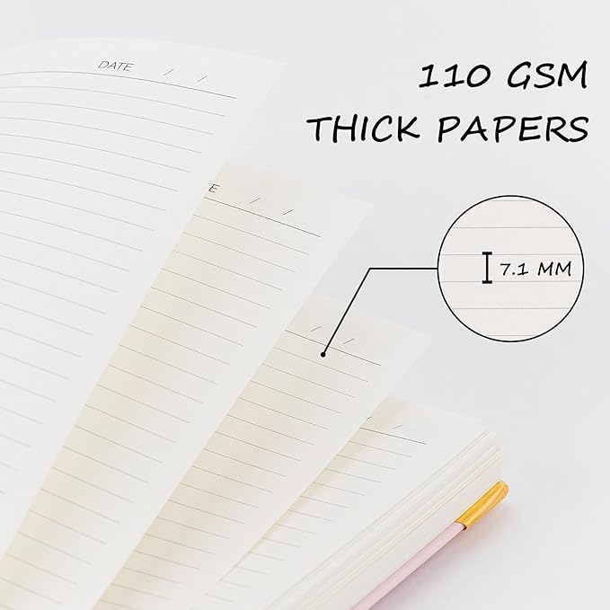 Hardcover Spiral Notebook, 8.5 x 11 IN Notebooks College Ruled, 110 GSM Thick Lined Paper Notebooks for Work, School and Travel, 300 Pages Journals for Writing, Large Journal for Women and Men Green
