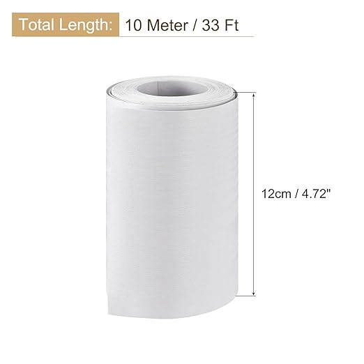 uxcell Wood Grain Tape, 4.72" x33 Ft Wall Paper Border Sticker Self-Adhesive Wood Grain Repair Patch with Scraper for Wall Corner Table Door Sofa Furniture Home Decor (White)