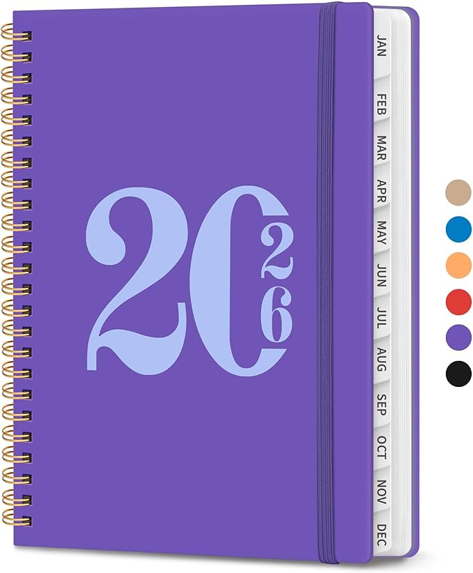 2026 Planner, Weekly and Monthly Calender Planner, Jan 2026 to Dec 2026, Hardcover 2026 Calendar Book with Tabs & Inner Pocket, Office Home School Supplies for Women & Men - A5 (6.3" x 8.5"), Periwinkle Blue