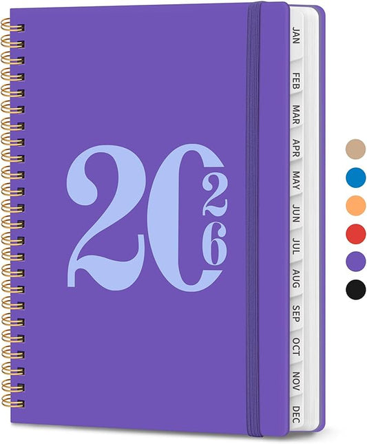 2026 Planner, Weekly and Monthly Calender Planner, Jan 2026 to Dec 2026, Hardcover 2026 Calendar Book with Tabs & Inner Pocket, Office Home School Supplies for Women & Men - A5 (6.3" x 8.5"), Periwinkle Blue