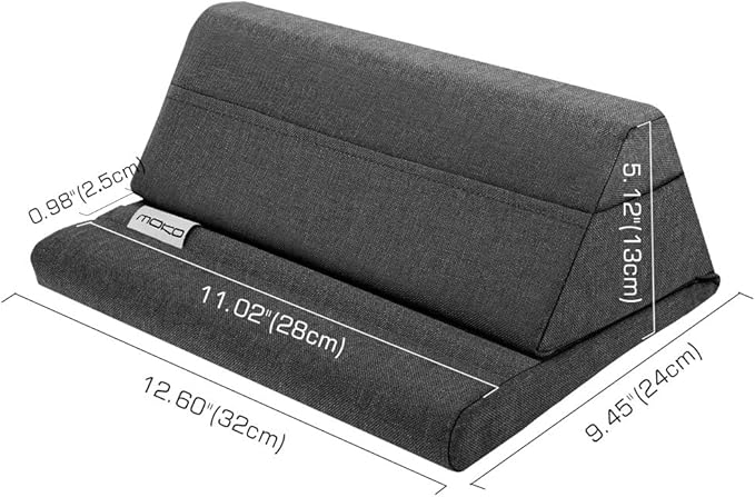 Moko Tablet Pillow Stand, Soft Bed Pillow Holder Xmas Gift for up to 11" Pad, Fits iPad 10.2"(9th Gen), New iPad mini 6 8.3" Air 4/3, iPad Pro 11/10.5/9.7, Mini 5 4, Galaxy Tab S6/S7 11", Space Gray
