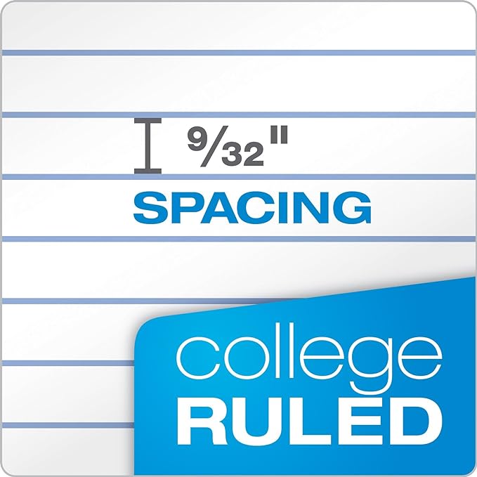 Oxford Loose Leaf Paper,500 Sheets,College Rule Filler Notebook Paper,8-1/2" x 11",3-Hole Punched Fits 3-Ring Binders (62349),(Pack of 10)
