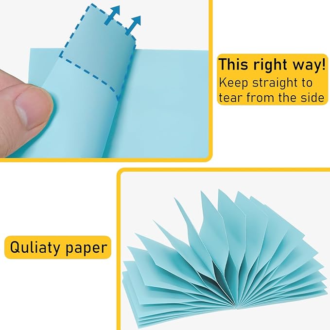 48 Pack Pop Up Sticky Notes 3x3, 8 Bright Colors Accordion Sticky Notes Bulk, Self Sticky Notes Pads for School, Office Supplies, Desk Accessories, Multicolor