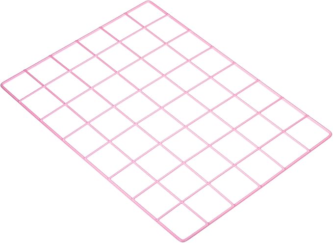 PATIKIL 16"x12" Wire Grid Panel, 1 Pack Wall Grid Decorative Panels Board Photo Pictures Display Decor Hanging Organizer for Home Office, Pink