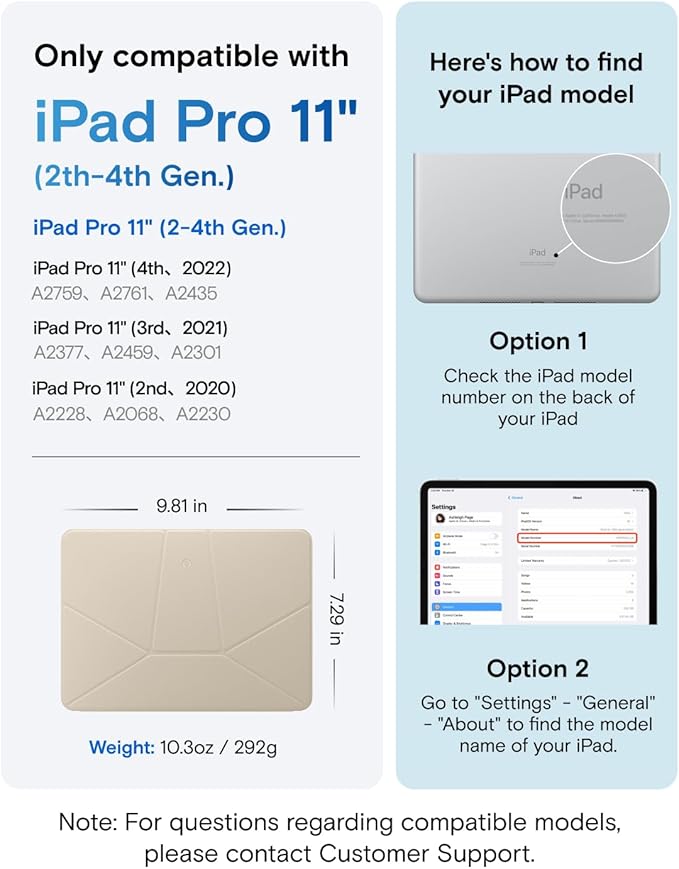 MOFT Dynamic Folio Tablet Stand for Desk Compatible with iPad Pro 11" (4th 2022 | 3rd 2021 | 2nd 2020), Slim Magnetic Tablet Holder Case with 20+ Viewing Angles, Beach White x Terracotta
