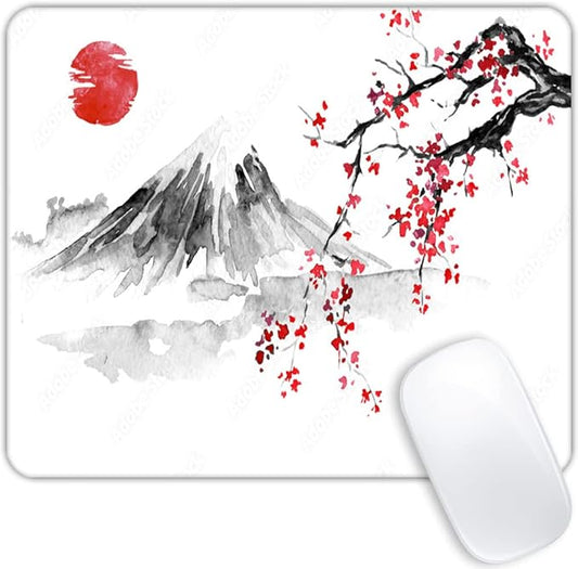 Japanese Sakura, Sun and Mountain Mouse pad Customized Mousepad Non-Slip Rubber Base Mouse Pads for Computers Laptop Office Desk Accessories Mouse pad