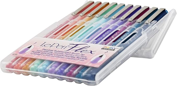 Marvy Uchida Le Flex 10 Piece Set Writing Pen, Pastel Colors