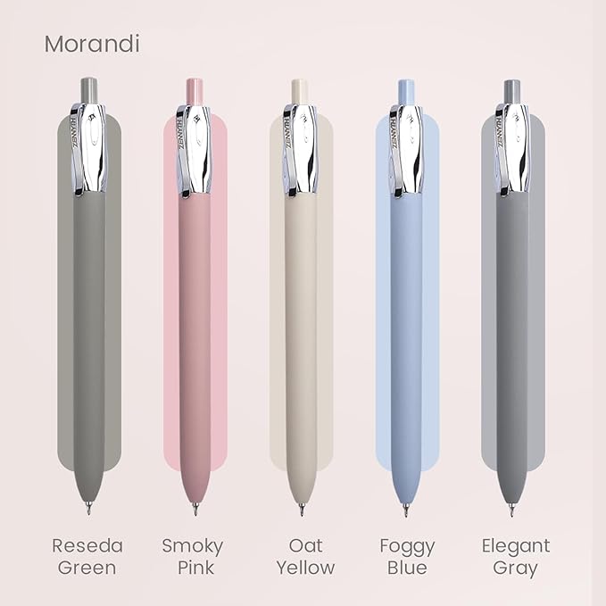 Ddaowanx Gel Pens,5Pcs Fine Point Smooth Writing Pens,0.5mm Quick Dry Black Ink for Journaling,Writing,Note Taking,Office&School Supplies,Aesthetic Desk Accessories for Women