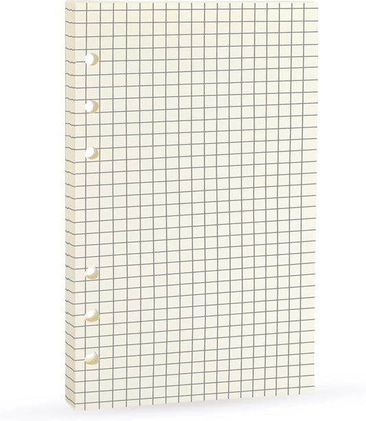 6 Ring Binder Refill,2023 A6 Grid Square Refill for Filofax/Personal Journal,Personal Size, 45sheets/90pages, 100Gsm Quality, Harphia (A6 3.74 x 6.77'',Gridsquare)