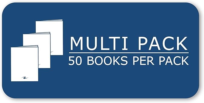 ROARING SPRING Exam Blue Books, 50 School Examination Booklets, 8.5" x 7", 6 Sheets/12 Pages, Wide-Ruled with Margin Student Testbook, Made in USA