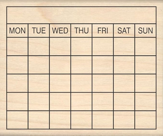 Stamps by Impression Monday Start Calendar Rubber Stamp 2.25" x 2.75"