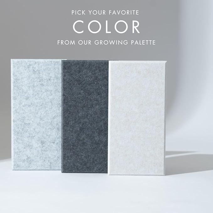 Large Bulletin Board 48x36- Office Wall Organizer to Replace Your Old Cork Boards for Walls for Office Decor - 24-Pack Felt Wall Tiles for Use in Home Office Decor as Photo Board (Moonstone)