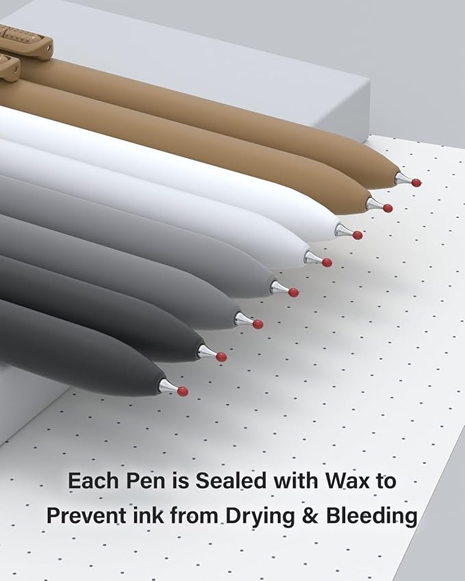 inkipen- 16 Pack Pens, Gel pens Black Ink, Fine Point(0.5mm),Quick-Drying Smooth Writing,School and Office Supplies （black, white）